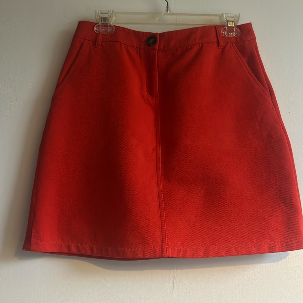 Boden Orange Red Pencil Mini Skirt for Casual Wear